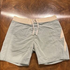 Men's Swim Board Shorts in Light Gray and Tan